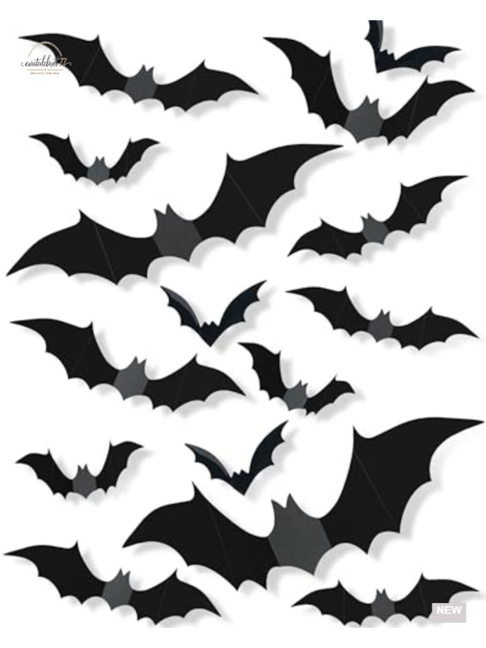 120 Pcs 3D Halloween Bats Decor PVC Wall Decorations Indoor